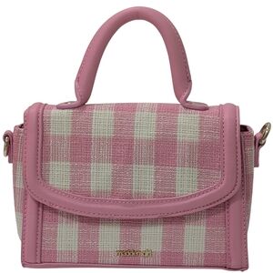 Madden Girl Pink and Cream Checkered Mini Bag